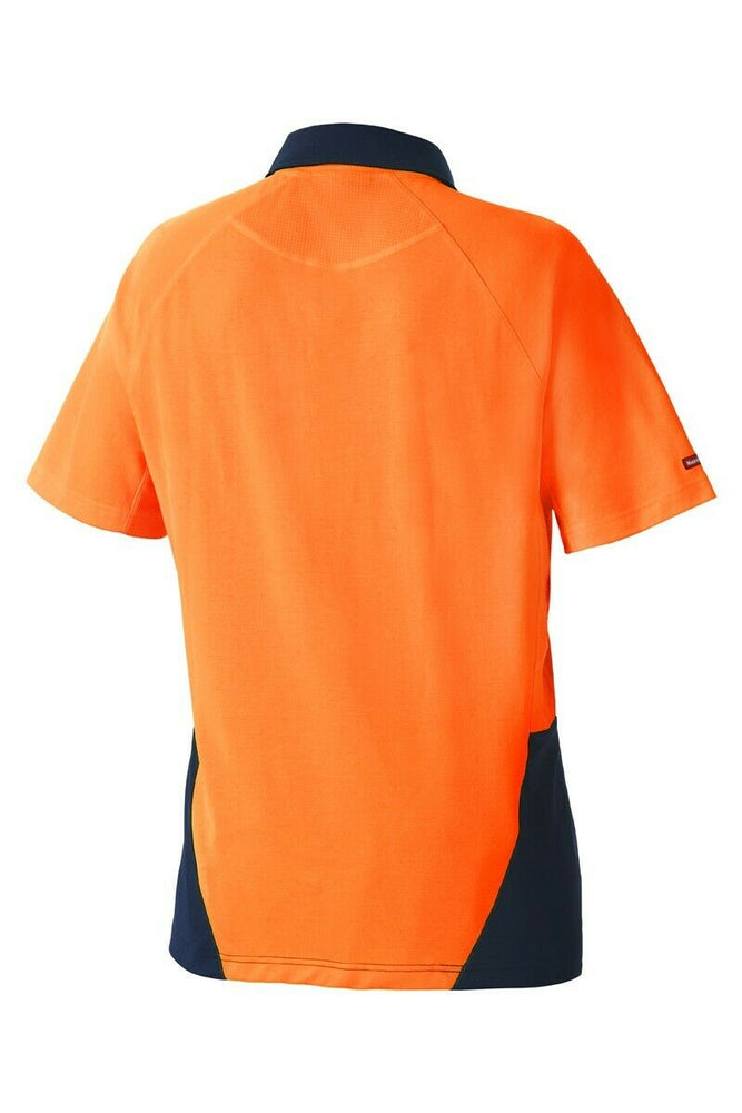 Mens Hard Yakka Koolgear Hi-Vis 2 Toned Short Sleeve Work Polo Shirt Y11396