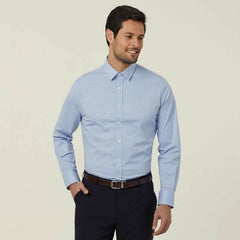 NNT Mens Avignon Gingham Checked Long Sleeve Shirt Casual Fit Business CATJDF