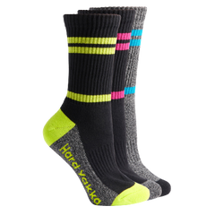 Hard Yakka Womens Crew 3 Pack Work Socks Multi Colored Cotton Comfort Y20120
