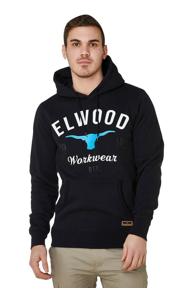 Elwood Mens Original Pullover Combed Cotton Stretch Pullover Hoodie Work EWD801