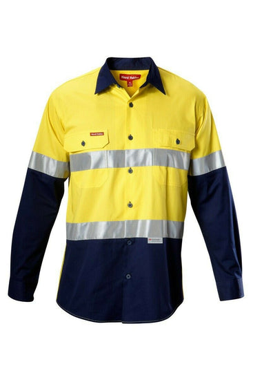 Hard Yakka Koolgear Hi-Vis Safety Summer Cool Long Sleeve Work Shirt Y07978