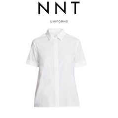 NNT Womens Stretch Cotton Blend Business Sunray Pleat Back Short Sleeve CATU62