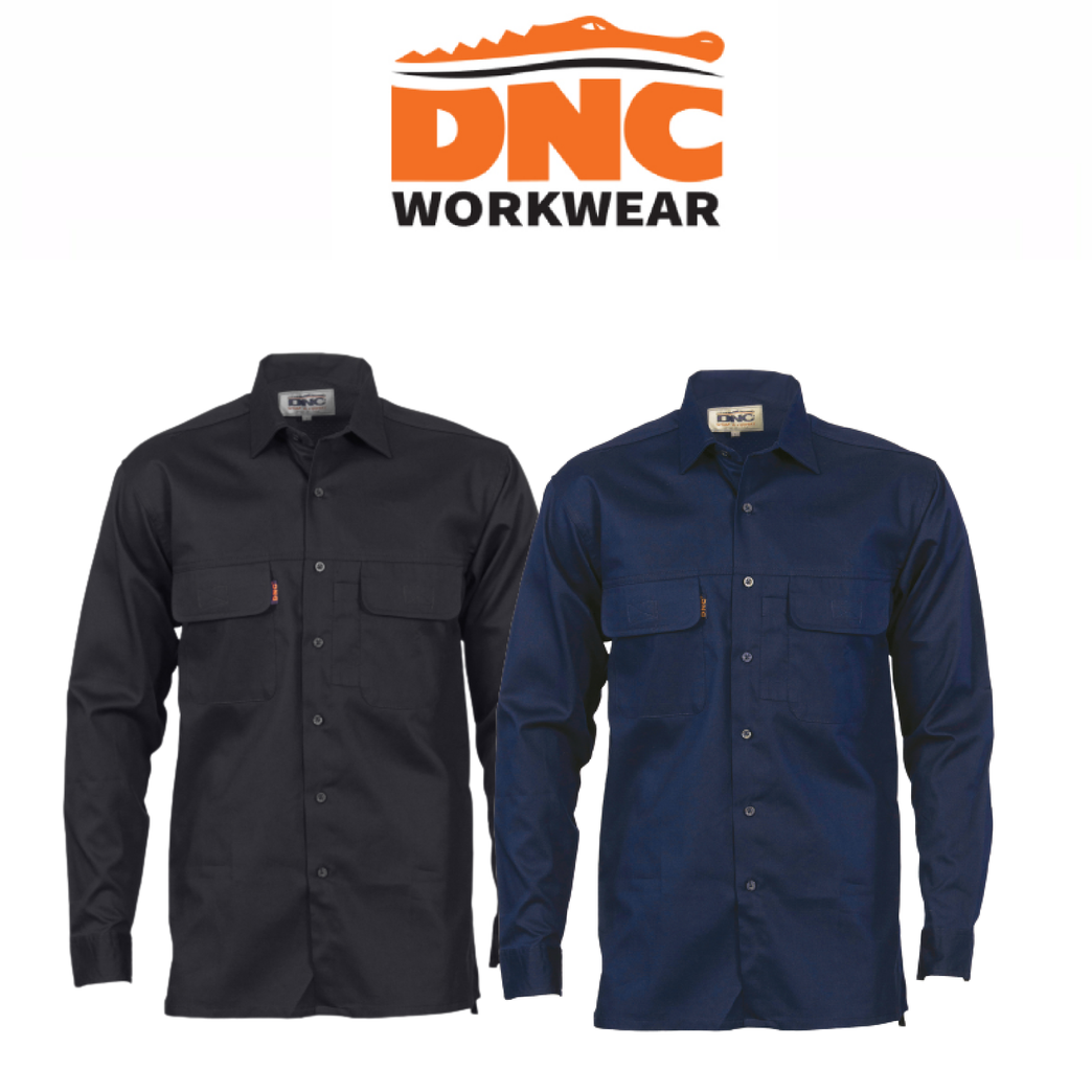 DNC Workwear Mens Three Way Cool Breeze Work Shirt - Long Sleeve Casual 3224