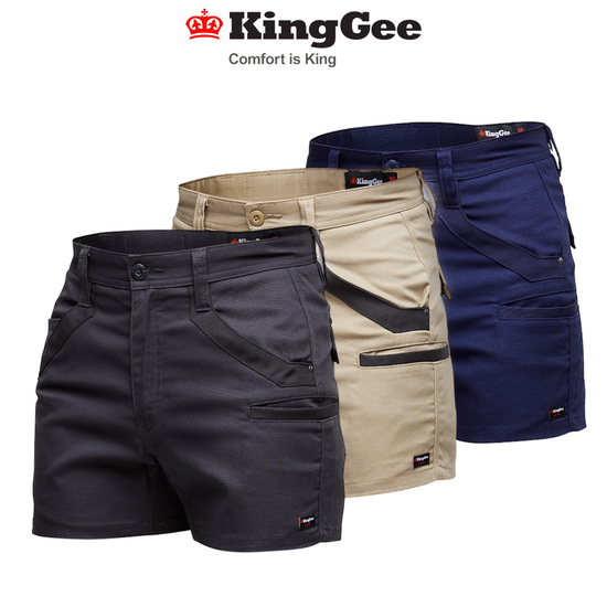 KingGee Mens Tradies Utility Short Shorts Tough Durable Stretch Workwear K17011