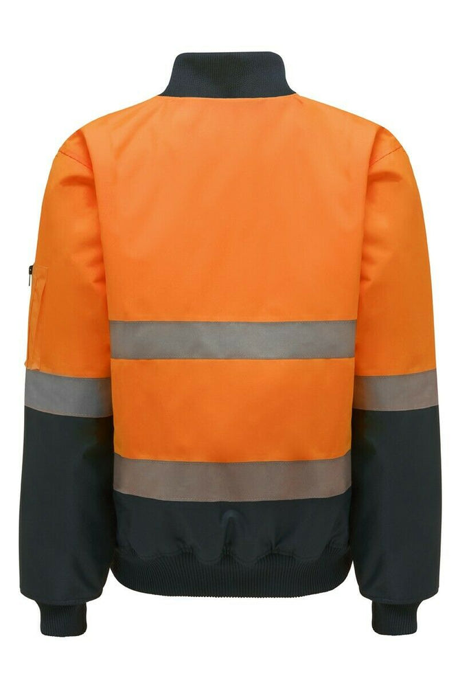 Hard Yakka Bomber Jacket Taped Hi-Vis 2 Tone Work Quilted Waterproof Y06675