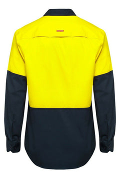 Hard Yakka Core Hi-Vis Vented Cotton Twill Work Long Sleeve Shirt Y07950