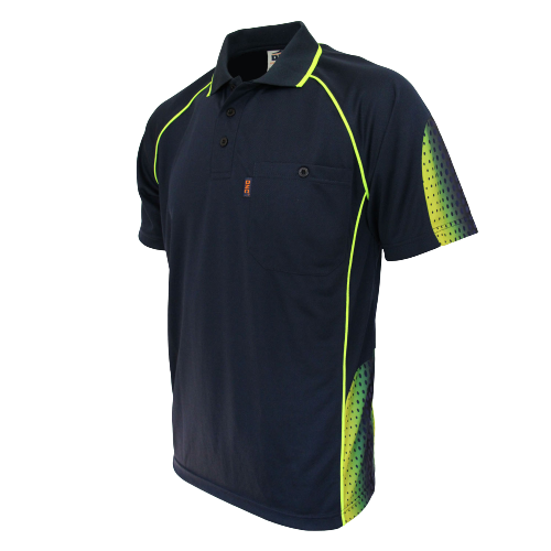 DNC Workwear Mens Hi-Vis GALAXY Sublimated Polo Work Shirt Short Sleeve 5218