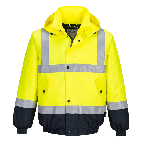 Portwest Hi-Vis Flying Jacket 2 Tone Waterproof Reflective Safety Work MJ204