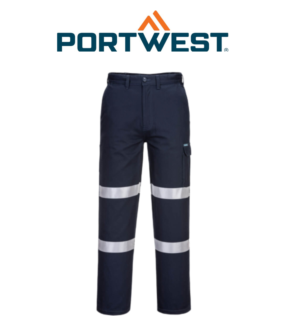 Portwest Mens Prime Mover Cargo Pants Double Tape Lumentex Work Safety MD701