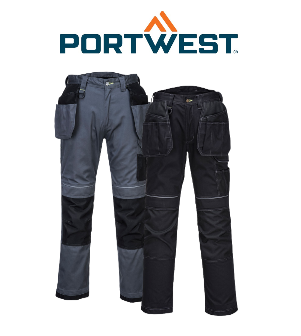 Portwest PW3 Holster Work Pants Reflective Cargo Pocket Comfort Shorts T602