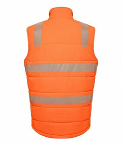 KingGee Mens Reflective Puffer Vest Storm Guard Waterproof Hi-Vis Safety K55020