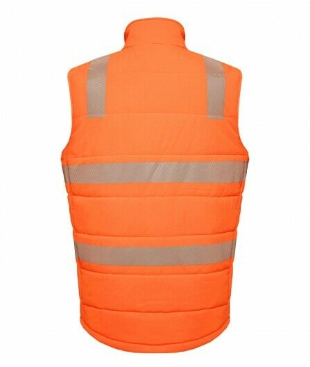 KingGee Mens Reflective Puffer Vest Storm Guard Waterproof Hi-Vis Safety K55020