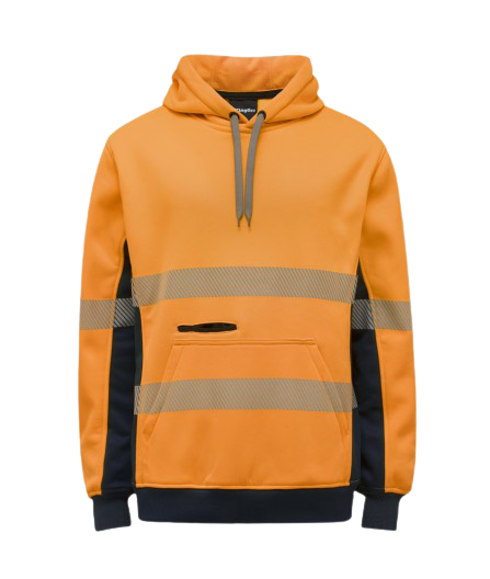 KingGee Mens Hi Vis Reflective Pull Over Hoodie Winter Fleece Work Safety K55054