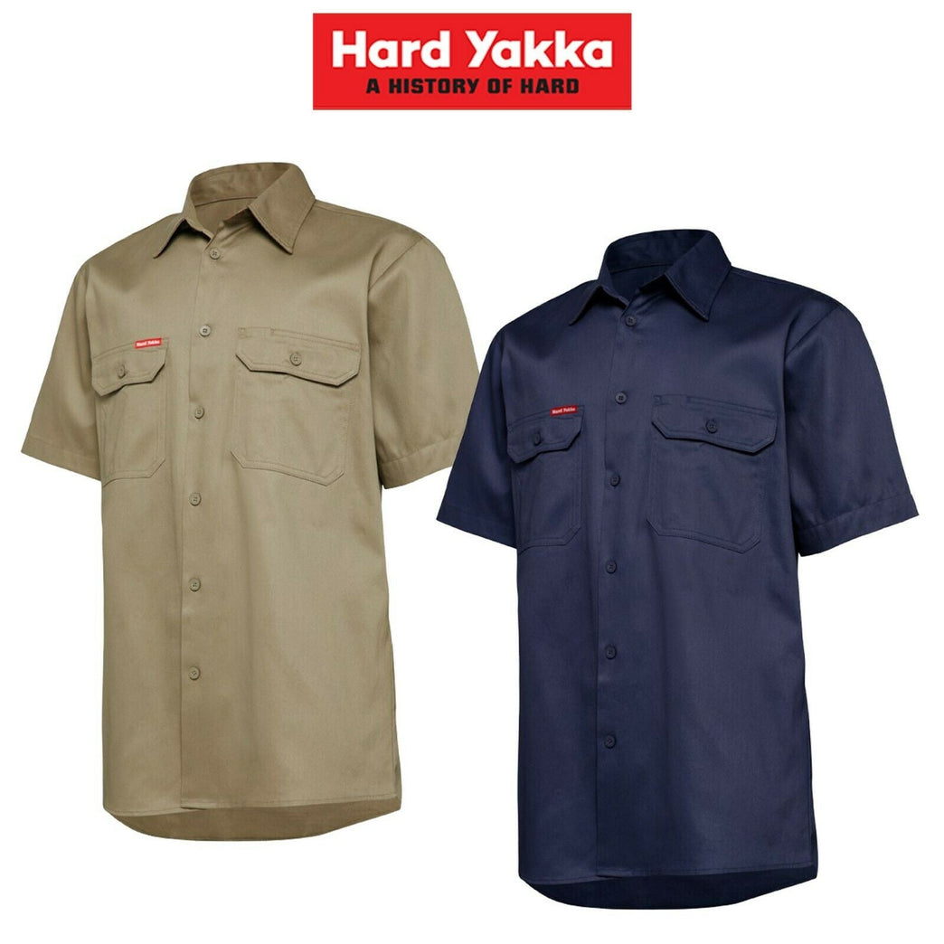 Mens Hard Yakka Core Light Weight Cool Drill Work Shirt Summer Tradie Y04625