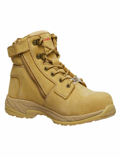 KingGee Womens Tradie Zip Work Safety Boots Nubuck Leather Comfortable K27380