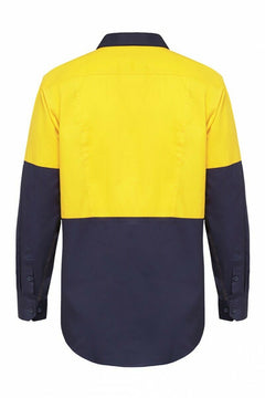 Hard Yakka Long Sleeve Work Shirt Hi-Vis Cotton KoolGear Summer Vent Y07730