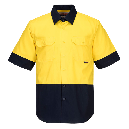 Portwest Hi-Vis Two Tone Regular Weight Short Sleeve Shirt Work Safety MS902