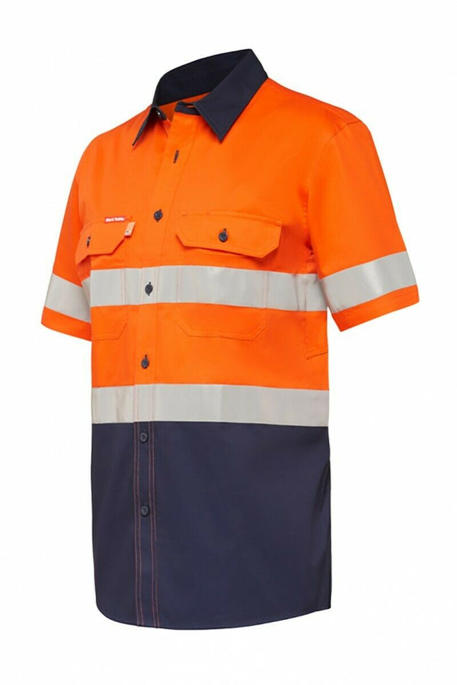 Hard Yakka Short Sleeve Work Shirt Hi-Vis Tape KoolGear Summer Vent Y07735