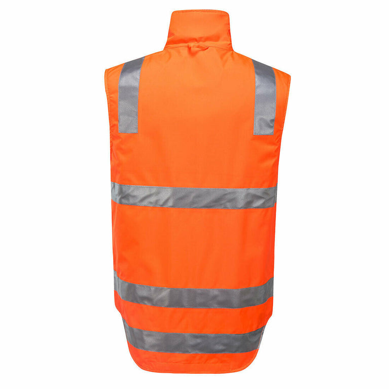 Portwest Mens Huski Traffic Vest Hi-Vis Work Reversible Taped Safety K8132