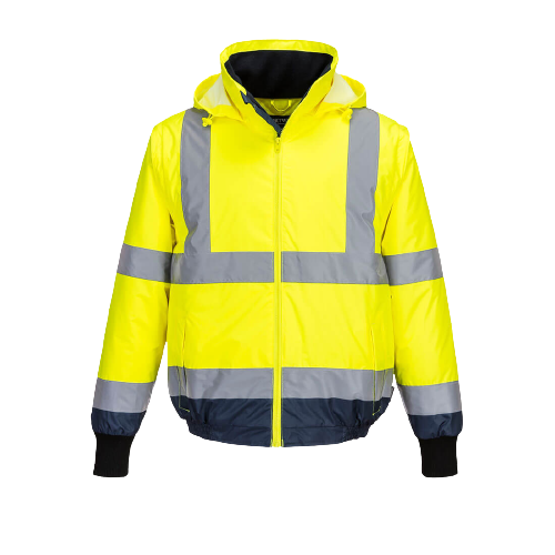 Portwest Hi-Vis Essential 2-in-1 Bomber Jacket with tape Reflective Safety MJ464