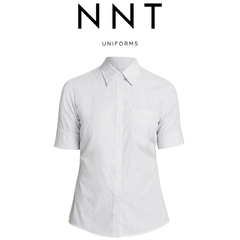 NNT Womens Cotton Shirts Fine Stripe Formal Short Sleeve Action Back CATU5N