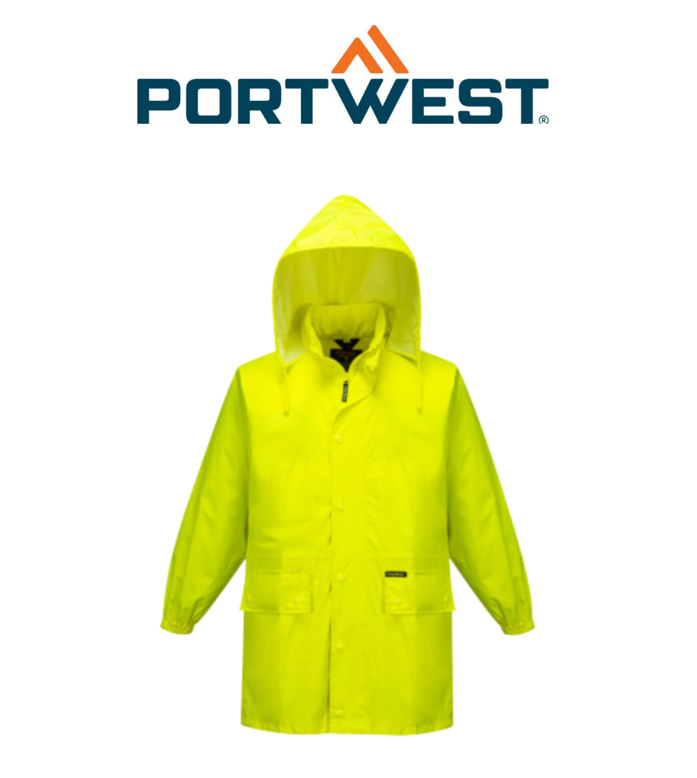 Portwest Mens Wet Weather Hi-Vis Polyester Waterproof Work Jacket Suit MS939