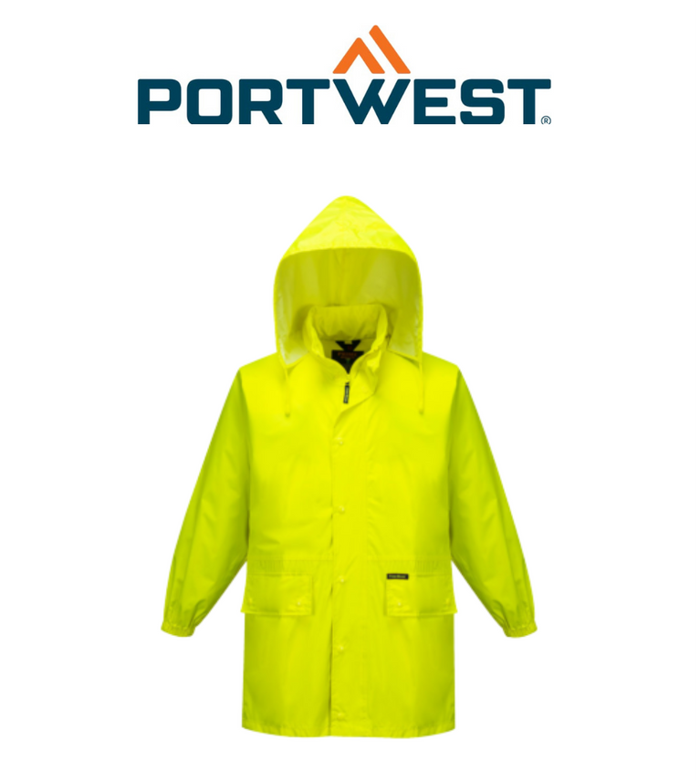 Portwest Mens Wet Weather Hi-Vis Polyester Waterproof Work Jacket Suit MS939