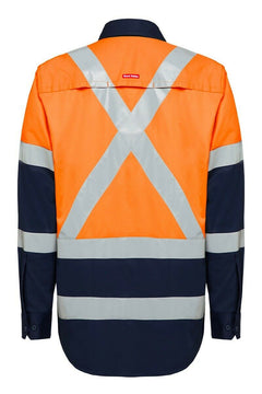 Hard Yakka Biomotion Hi-Vis X Cross Tape Safety Work Light Shirt Y04270