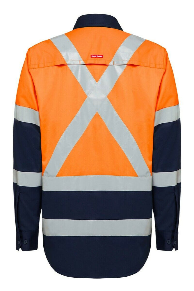 Hard Yakka Biomotion Hi-Vis X Cross Tape Safety Work Light Shirt Y04270