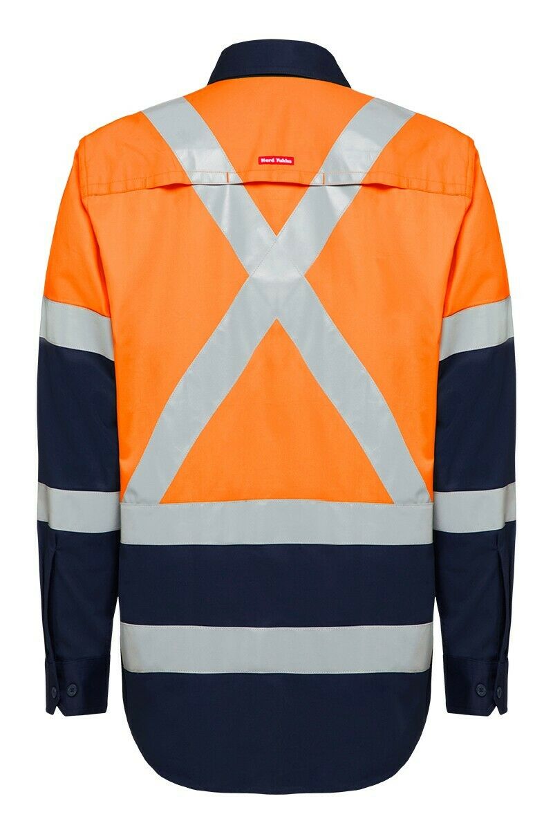 Hard Yakka Biomotion Hi-Vis X Cross Tape Safety Work Light Shirt Y04270