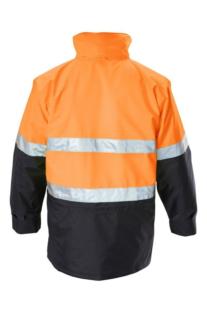 Mens Hard Yakka Foundations Hi-Vis Six 6 Way Jacket Reflective Tape Work Y06556