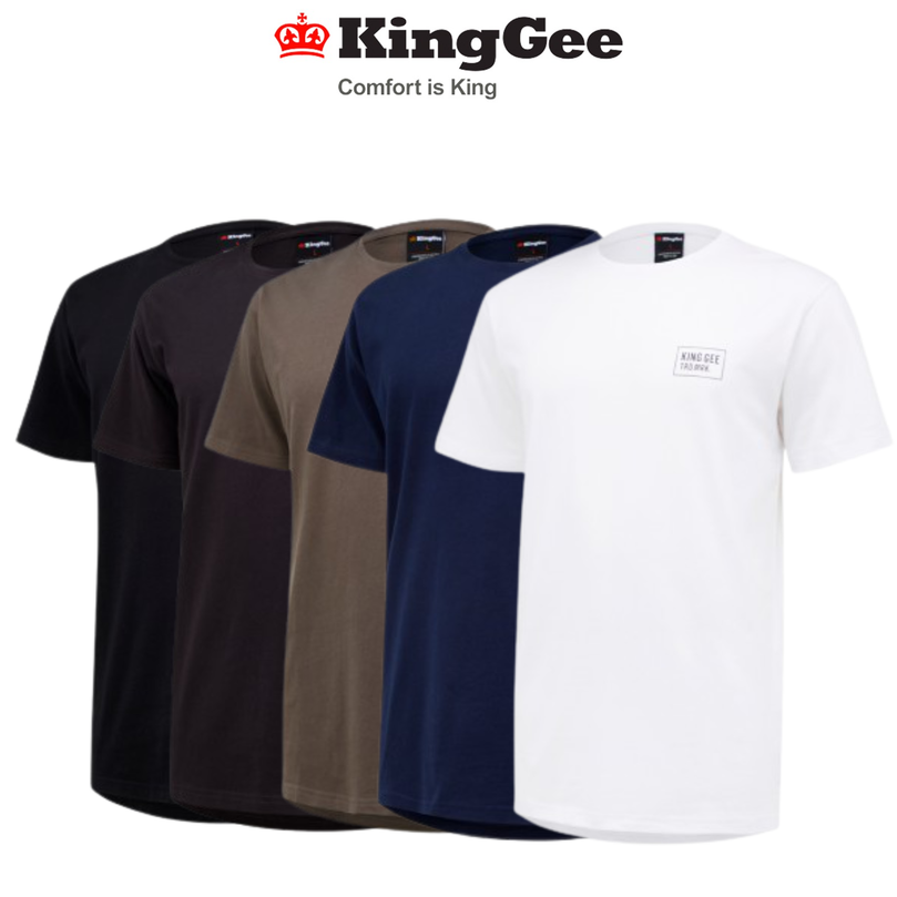 KingGee Mens T Shirt S/S Regular Fit Cotton Comfortable Work Stretch K04025