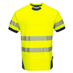 Portwest PW3 Hi-Vis T-Shirt S/S 2 Tone Reflective Short Sleeve Work Safety T183
