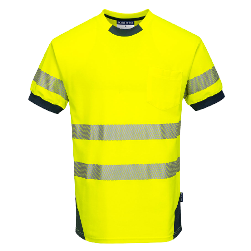 Portwest PW3 Hi-Vis T-Shirt S/S 2 Tone Reflective Short Sleeve Work Safety T183