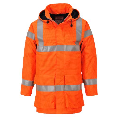 Portwest Mens Bizflame Rain Hi-Vis Multi Lite Jacket Flame Resistant Lining S774