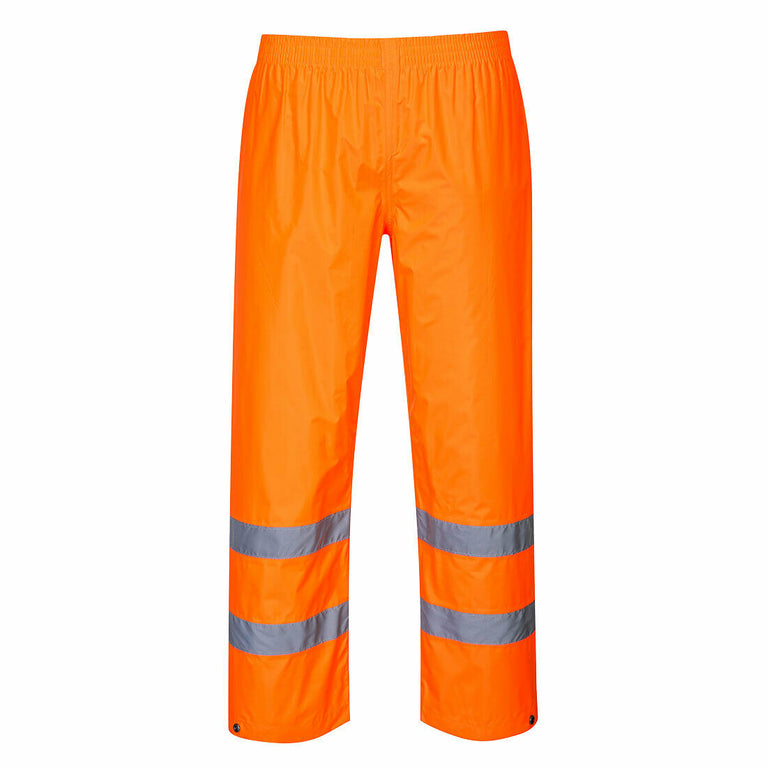 Portwest Mens Hi-Vis Rain Trousers Lightweight Waterproof Work Safety Pants H441