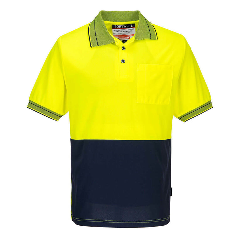 Portwest Mens Prime Mover Hi-Vis Work Shirt Short Sleeve Micro Mesh Polo MP110