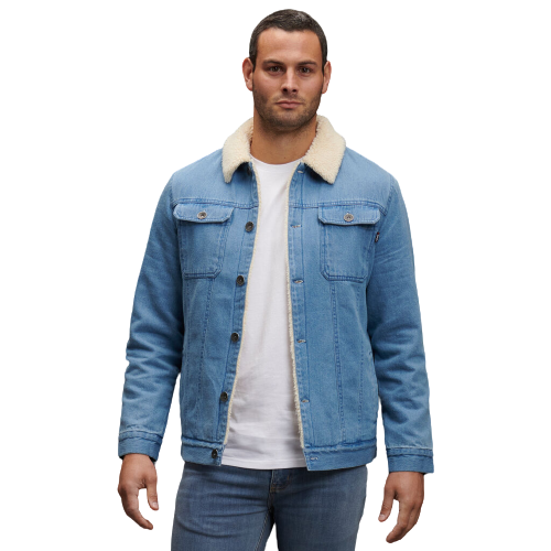 KingGee Mens Urban Denim Jacket Warm Sherpa Lining Winter Comfort Jackets K15041