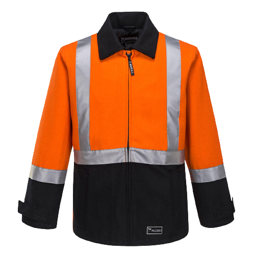 Portwest Mens Huski Bluey Jacket Hi Vis Full Zip Flame Resistant Lining K8018