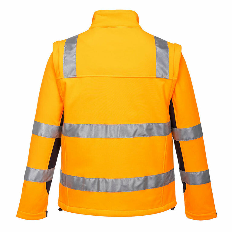 Portwest Mens Huski Chassis Jacket Softshell 2 in 1 Reflective Safety Tape K8074