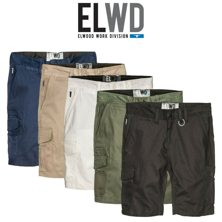 Womens Elwood Utility Shorts Cargo Phone Pocket Work Stretch Tough Tradie EWD601