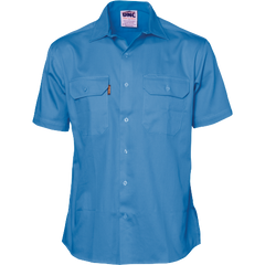 DNC Workwear Mens Cotton Drill Safety Shirt Short Sleeve Flame Retardant 3201