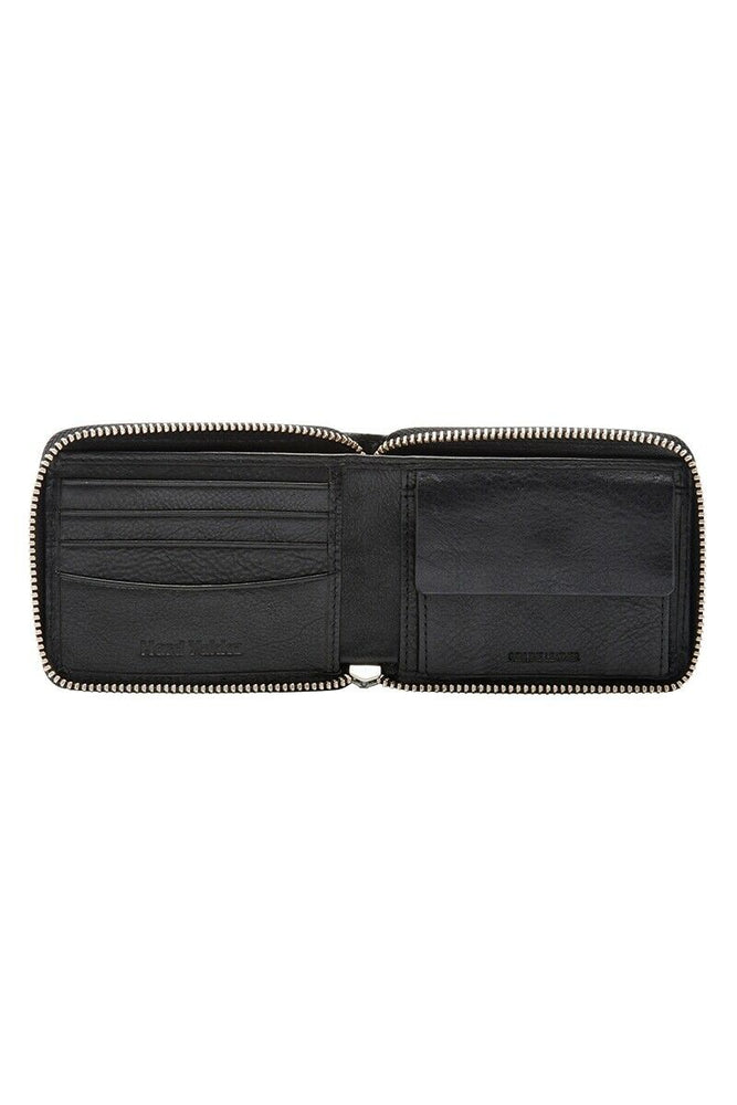 Hard Yakka Leather Zip Wallet RFID Secure Card Slots Inner Slip Pockets Y22378