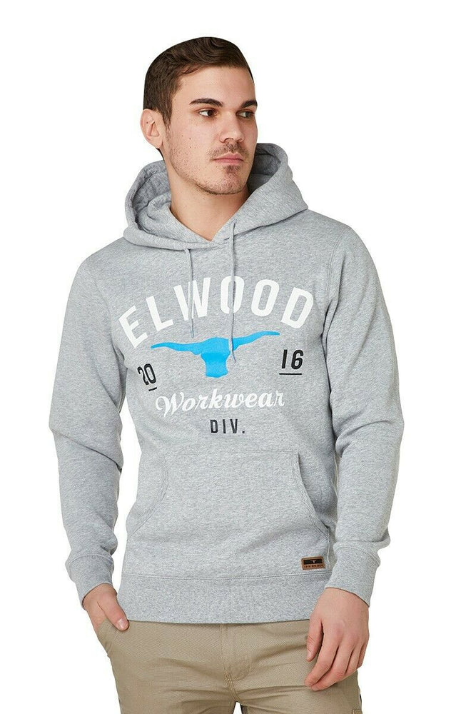 Elwood Mens Original Pullover Combed Cotton Stretch Pullover Hoodie Work EWD801