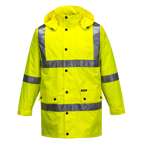 Portwest Argyle Full Hi-Vis Rain Jacket with Tape 2 Tone Work Safety MF306