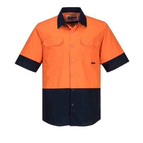 Portwest Hi-Vis Two Tone Lightweight Short Sleeve Shirt Reflecftive Safety MS802