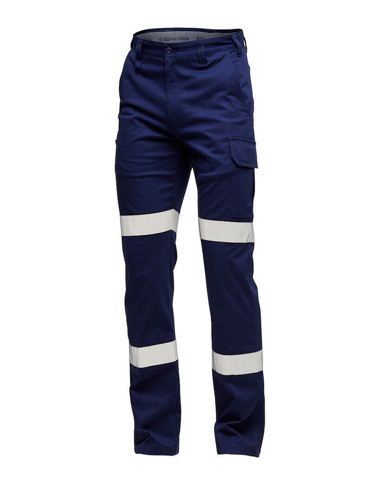 KingGee Mens Stretch Bio Motion Cargo Pants Cotton Work Safety Reflective K53018