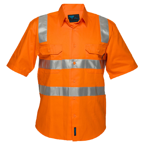 Portwest Hi-Vis Regular Weight Short Sleeve Shirt with Tape over Shoulder MS192