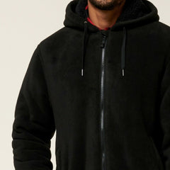 Hard Yakka Mens Solid Zoodie Winter Hoodie Sherpa Bonded Fleece Jumper Y19447