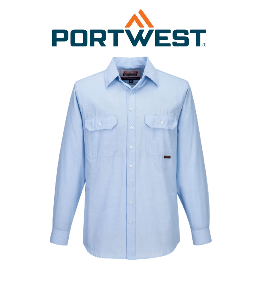 Portwest Sydney Shirt, Long Sleeve, Light Weight Poly Cotton Button Shirt MS868